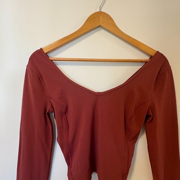 Lululemon Align Long Sleeve Shirt, Size 10 Red Merlot - Picture 3 of 7